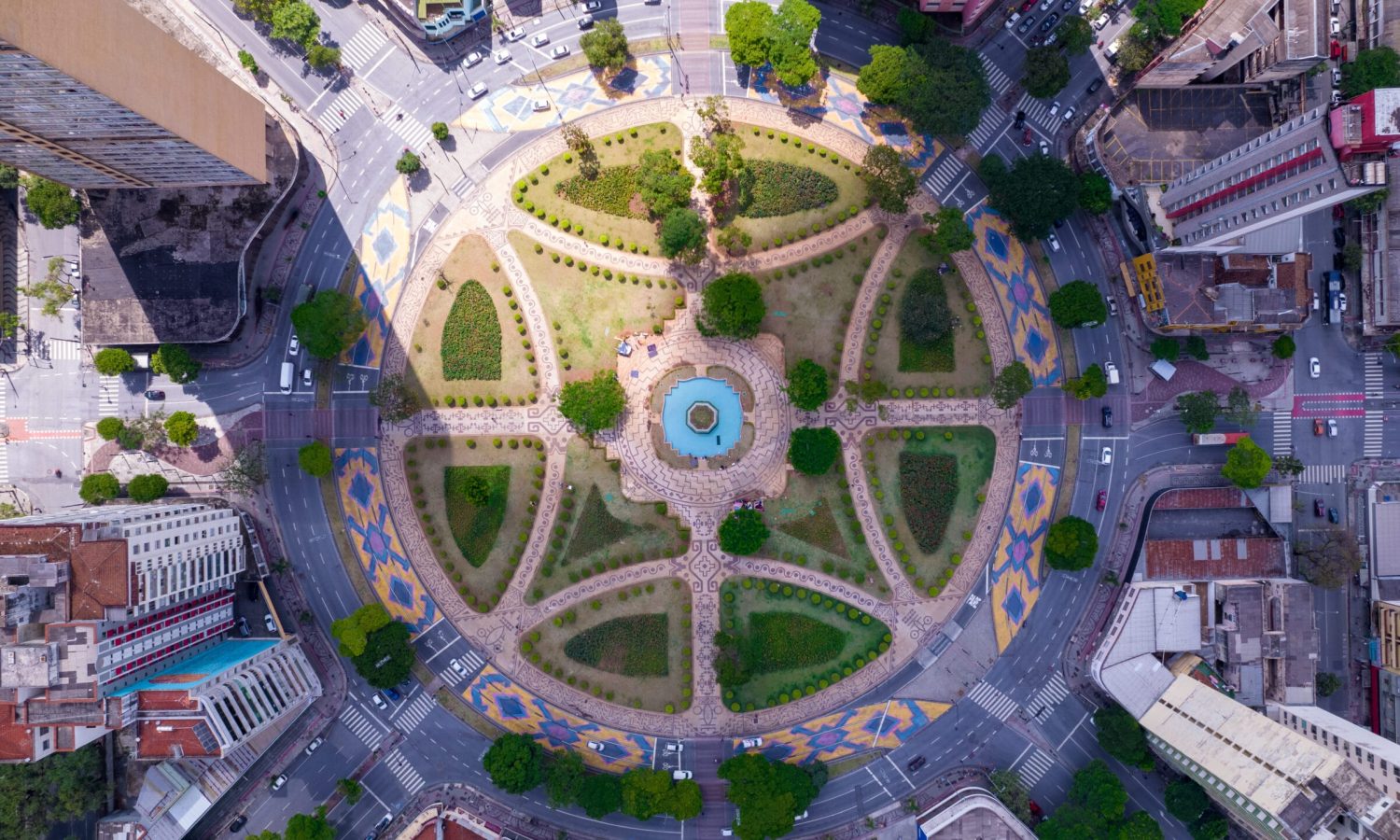 Aerial view of Raul Soares square, Belo Horizonte, Minas Gerais, Brazil. City center.